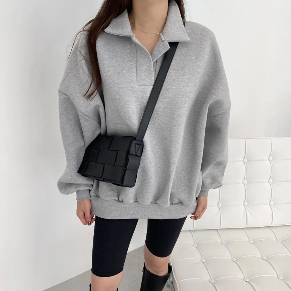 Korean Fashion Womens New Hoodie 2021 Autumn Winter Solid Color Loose Casual Simplicity Lapel Long Sleeve Plus Velvet Warm Tops
Korean Fashion Womens New Hoodie 2021 Autumn Winter Solid Color Loose Casual Simplicity Lapel Long Sleeve Plus Velvet Warm Tops
