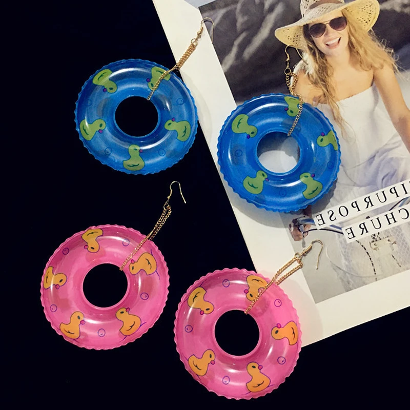 Cute Little Yellow Duck Swimming Ring Earrings for Women Summer Party Exaggerated Pendant Swim Rings Dangle Earring Hook Jewelry
Cute Little Yellow Duck Swimming Ring Earrings for Women Summer Party Exaggerated Pendant Swim Rings Dangle Earring Hook Jewelry
