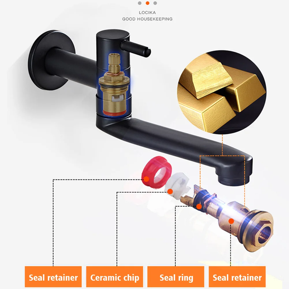 G1/2 Modern Kitchen Faucet Lengthen Rotatable Single Cold One Handle Mop Pool Modern Black Stainless Steel Leakproof Wall Mount
G1/2 Modern Kitchen Faucet Lengthen Rotatable Single Cold One Handle Mop Pool Modern Black Stainless Steel Leakproof Wall Mount