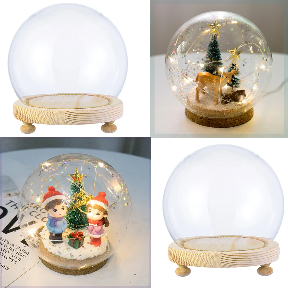 Spherical Glass Cloche Jar Display Stand Cover Terrarium Bottle with Wooden Base Acrylic Dust Cover Display Box Immortal Flower
Spherical Glass Cloche Jar Display Stand Cover Terrarium Bottle with Wooden Base Acrylic Dust Cover Display Box Immortal Flower