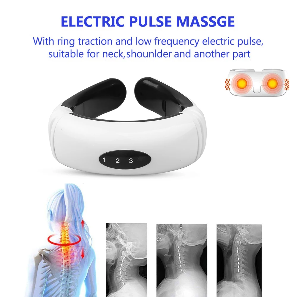 

Массажер импульсный для спины и шеи, электрический инструмент с инфракрасным подогревом для снятия симптомов боли, ухода за здоровьем, рела...