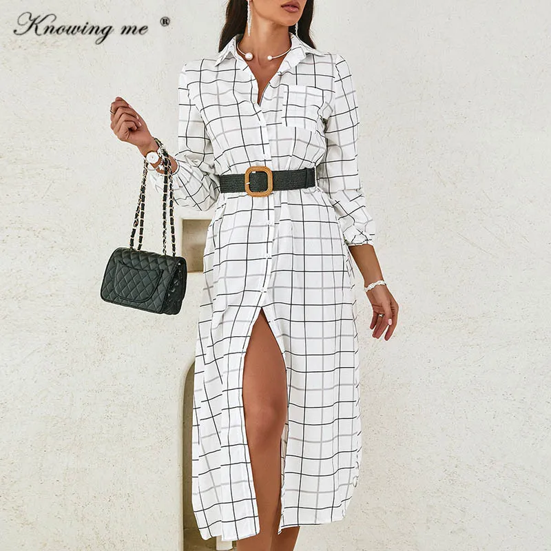 Women Elegant Shirt Dress 2021 Spring button Plaid print Long Dress Office Lady Summer Sexy Split Party dress Vestidos no belt
Women Elegant Shirt Dress 2021 Spring button Plaid print Long Dress Office Lady Summer Sexy Split Party dress Vestidos no belt