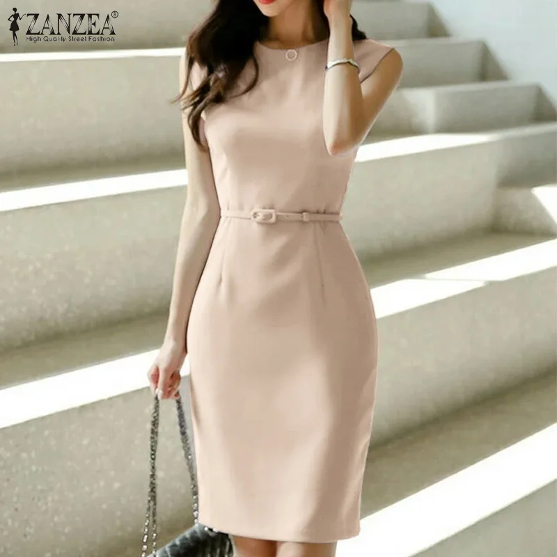 ZANZEA Bohemian Femme Autumn Women Sleeveless Dress Party Fashion Work Stylish Vintage Robe O-Neck Solid Elastic Waist Sundress
ZANZEA Bohemian Femme Autumn Women Sleeveless Dress Party Fashion Work Stylish Vintage Robe O-Neck Solid Elastic Waist Sundress