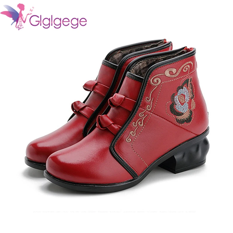 Glglge Genuine Leather Women Boots Vintage Bohemian Ankle Boots Women Shoes Zipper Low Heel Ladies Shoes Woman Winter Boots 2019
Glglge Genuine Leather Women Boots Vintage Bohemian Ankle Boots Women Shoes Zipper Low Heel Ladies Shoes Woman Winter Boots 2019