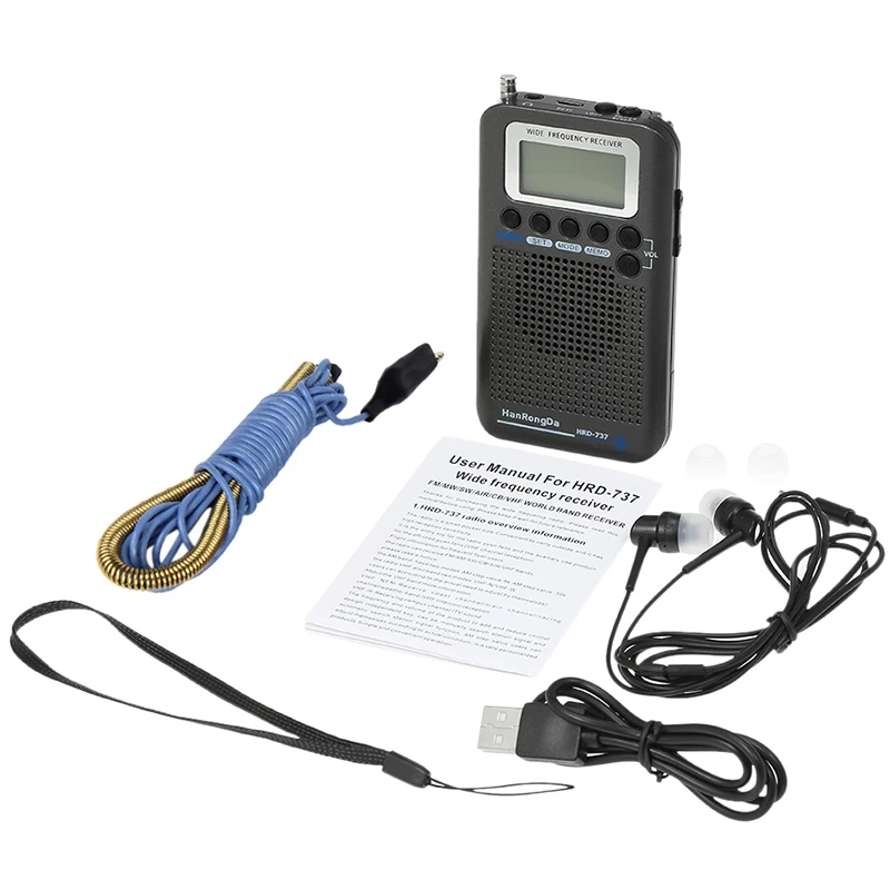 FFYY-HanRongDa HRD-737 Portable Radio Aircraft Band Receiver FM/AM/SW/ CB/Air/VHF Radio World Band with LCD Display Alarm Clock
FFYY-HanRongDa HRD-737 Portable Radio Aircraft Band Receiver FM/AM/SW/ CB/Air/VHF Radio World Band with LCD Display Alarm Clock