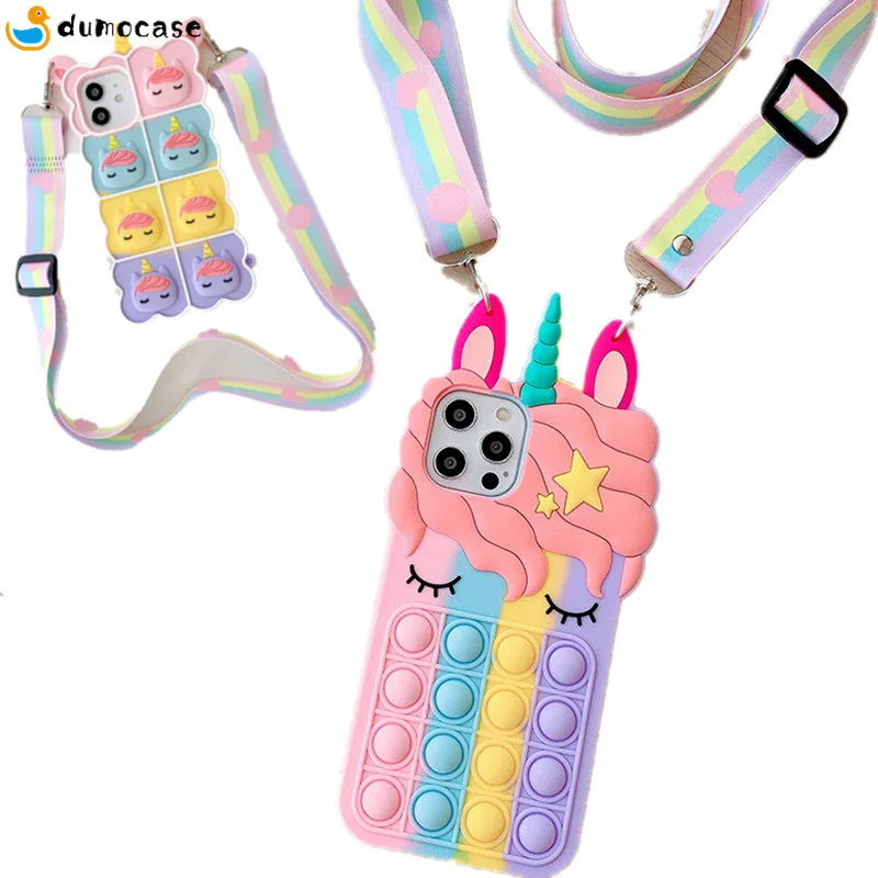 Pop Bubble Lanyard Phone Case for IPhone 13 12 Mini 11 Pro Max 6 7 8 Plus X Xr Xs Max Relieve Stress Toys Rainbow Unicorn Fundas
Pop Bubble Lanyard Phone Case for IPhone 13 12 Mini 11 Pro Max 6 7 8 Plus X Xr Xs Max Relieve Stress Toys Rainbow Unicorn Fundas