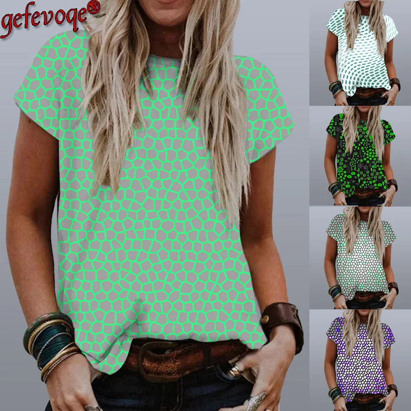 Summer Textured Pattern Print Women's Clothing 2021 Loose O Neck Female Tops Casual Short Sleeve Lady T Shirts Street Style Tees
Summer Textured Pattern Print Women's Clothing 2021 Loose O Neck Female Tops Casual Short Sleeve Lady T Shirts Street Style Tees