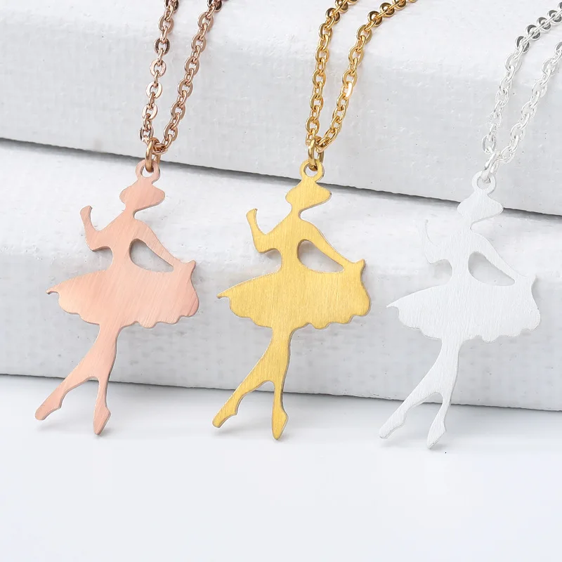 New Cartoon Ballet Girl Necklace For Women Creative Personality Girl Pendant Stainless Steel Jewelry Necklaces Gift Wholesale
New Cartoon Ballet Girl Necklace For Women Creative Personality Girl Pendant Stainless Steel Jewelry Necklaces Gift Wholesale