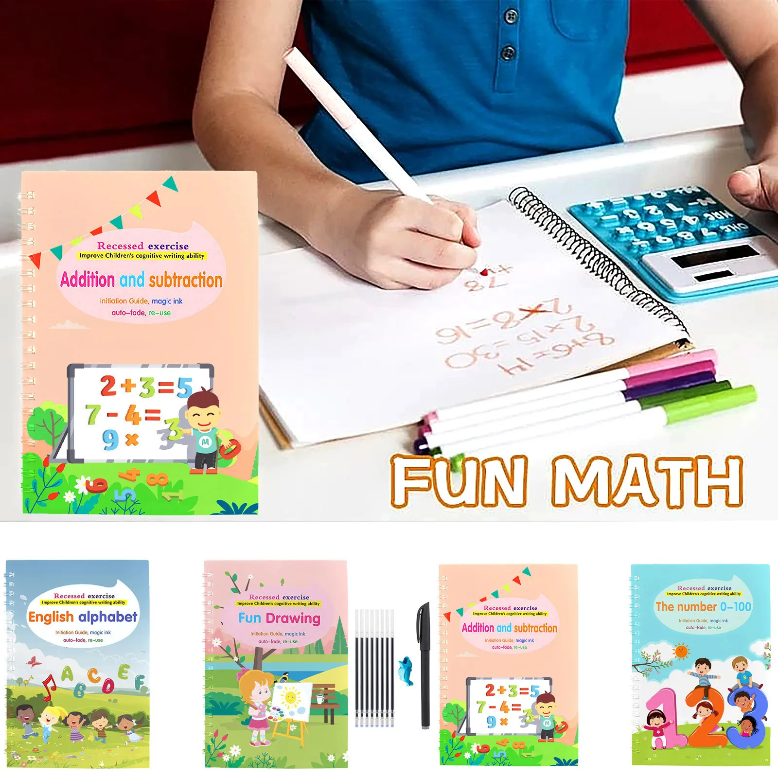 English Magic Practice Copybook Magic Calligraphy Reusable Handwriting Copybook Tracing Book Set for Kid DU55
English Magic Practice Copybook Magic Calligraphy Reusable Handwriting Copybook Tracing Book Set for Kid DU55