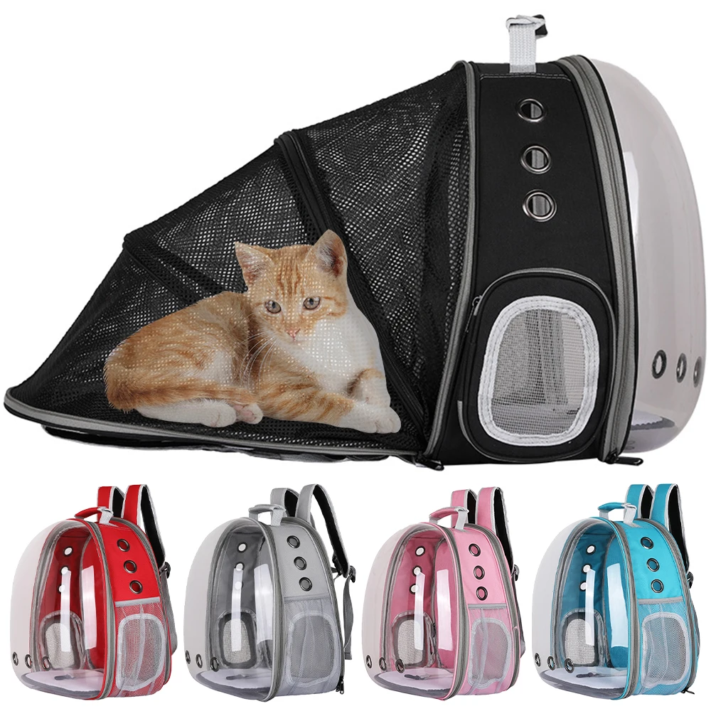 

Expandable Cat Bag Portable Pet Outing Backpack Transparent Space Capsule Strap Cat Carrier Backpack For Pet Outdoor Carry Bags