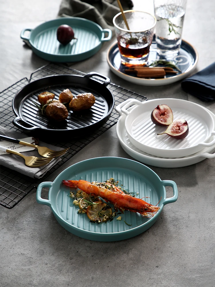 Creative kitchen oven tray baking tray microwave oven ceramic plate household practical flat plate deep plate dish
Creative kitchen oven tray baking tray microwave oven ceramic plate household practical flat plate deep plate dish
