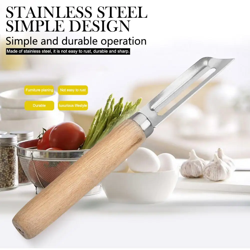 Vegetable Fruit Peeler Slicer knife Stainless Steel Wood color long handle Slicer Apple Veges Peeler Kitchen Cooking Tools
Vegetable Fruit Peeler Slicer knife Stainless Steel Wood color long handle Slicer Apple Veges Peeler Kitchen Cooking Tools