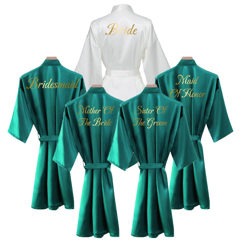 Satin Silk Robes Bride Bridesmaid Robe Wedding Bathrobe Gown Women Dressing Sleepwear Bridal Robes Gold Print
Satin Silk Robes Bride Bridesmaid Robe Wedding Bathrobe Gown Women Dressing Sleepwear Bridal Robes Gold Print