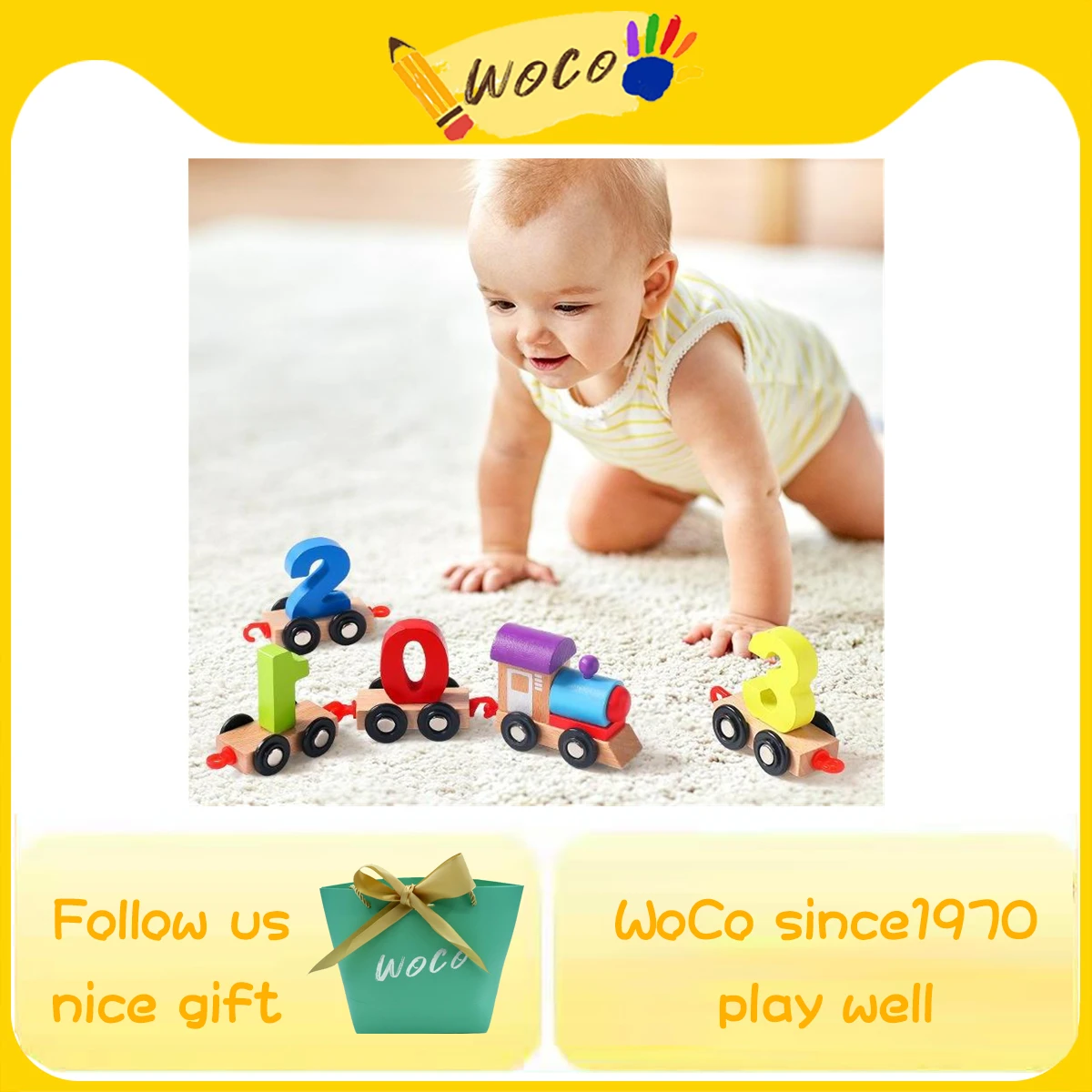 WoCo Kids Montessori Wooden Train Railway Math Number Mach Car Design Toys Prefab House Children Educational Toy Baby Boys Girls
WoCo Kids Montessori Wooden Train Railway Math Number Mach Car Design Toys Prefab House Children Educational Toy Baby Boys Girls