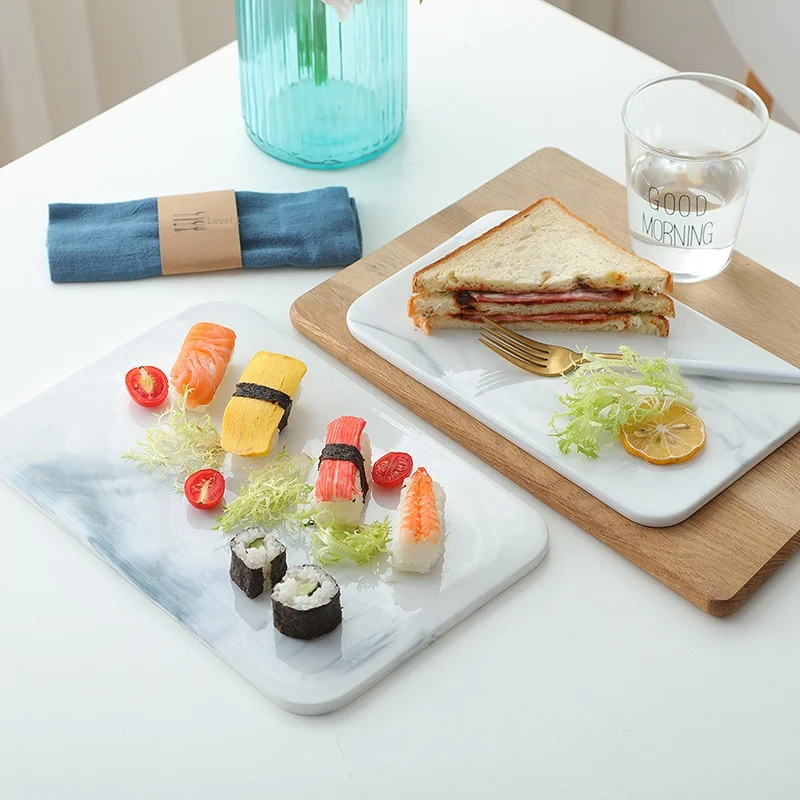 Nordic Tableware Marbled Rectangular Plate Salad Bread Steak Plate Casual Cake Flat Plate Ins Tray Creative Dessert
Nordic Tableware Marbled Rectangular Plate Salad Bread Steak Plate Casual Cake Flat Plate Ins Tray Creative Dessert