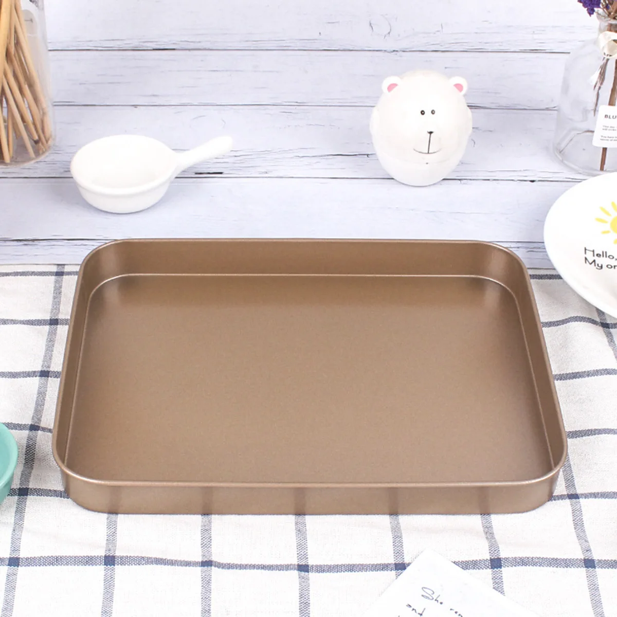 2 Pieces Rectangle Non-stick Baking Tray Carbon Steel Kitchen Cake Bread Biscuit Baking Pan Tool
2 Pieces Rectangle Non-stick Baking Tray Carbon Steel Kitchen Cake Bread Biscuit Baking Pan Tool