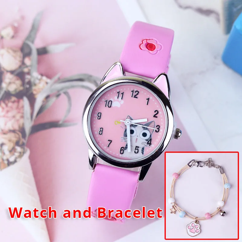 New Cute Cheese Cat Pattern Girls Watches with Bracelet Quartz Analog Kids Watches Children Ladies Clock Gift Relogio
New Cute Cheese Cat Pattern Girls Watches with Bracelet Quartz Analog Kids Watches Children Ladies Clock Gift Relogio