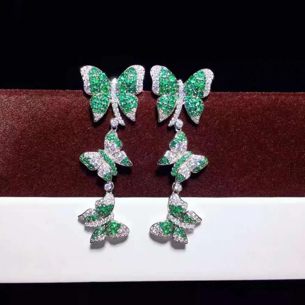 HOYON Xian Design Three Butterfly Earrings Plated S925 Sterling Silver Hand-Inlaid High Carbon Diamond style Earrings
HOYON Xian Design Three Butterfly Earrings Plated S925 Sterling Silver Hand-Inlaid High Carbon Diamond style Earrings