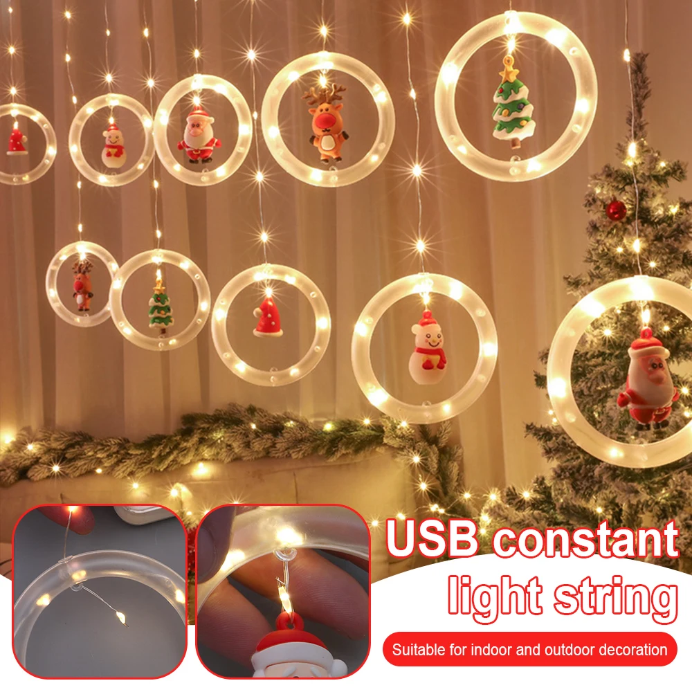 LED Christmas Curtain Fairy Lights String Light Christmas Ornaments Santa Claus Lights Cabinet Window Door Hanging Decor Lamp
LED Christmas Curtain Fairy Lights String Light Christmas Ornaments Santa Claus Lights Cabinet Window Door Hanging Decor Lamp