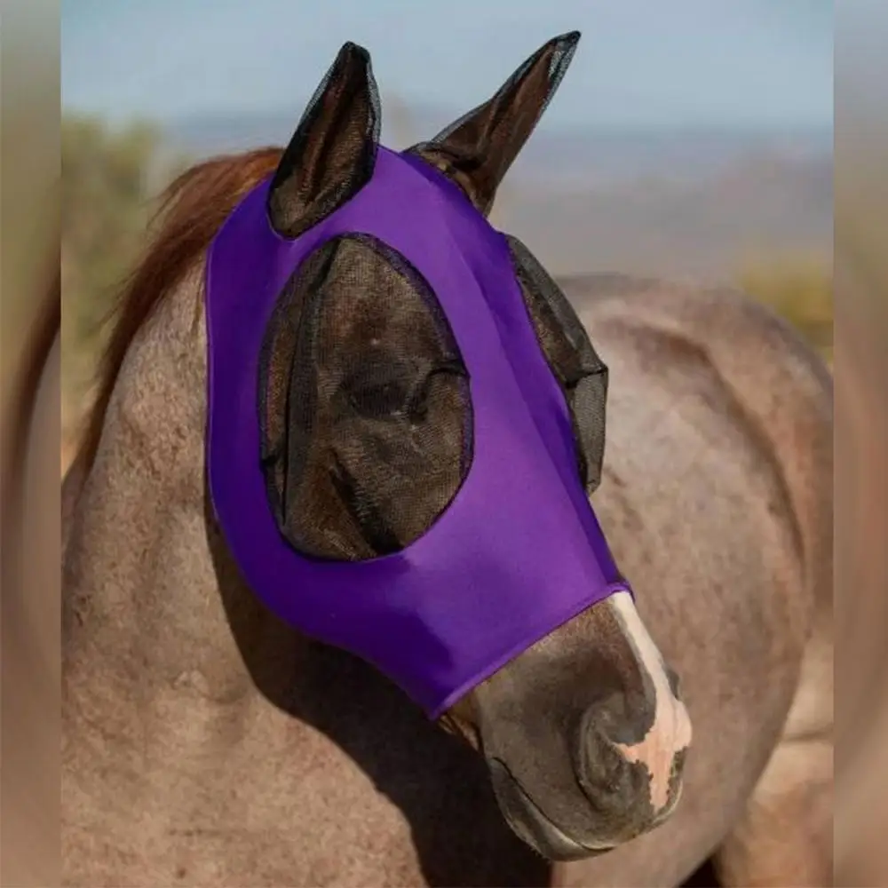 Воздухопроницаемая противомоскитная маска на лицо лошади эластичное защитное