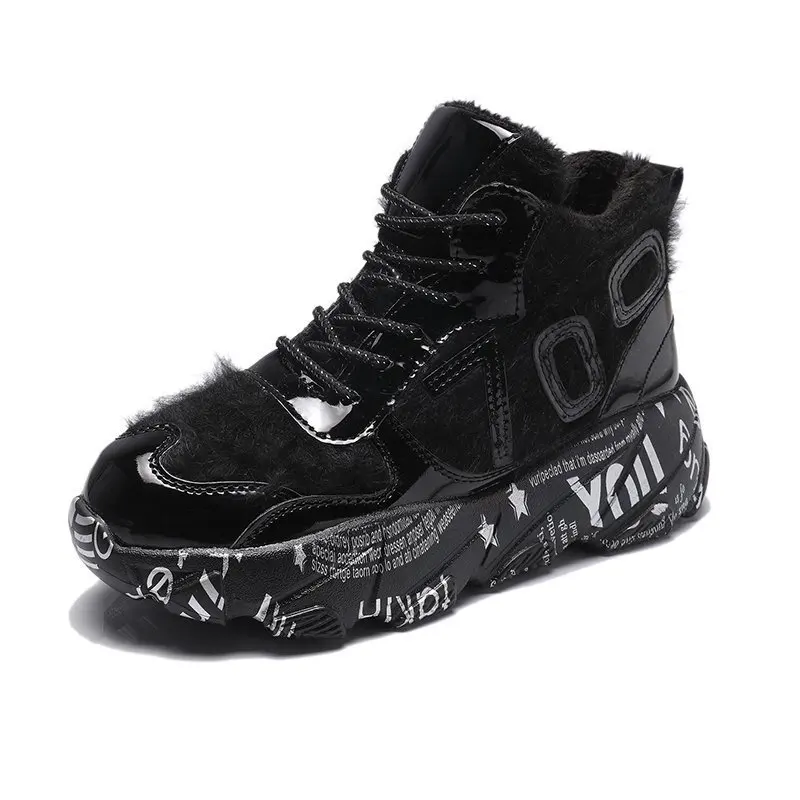 2020 Winter Plush Daddy Shoes Fashion Lady Chunky Letters High Top Lace Up White Faux Fur Patched Platform Women Sneakers
2020 Winter Plush Daddy Shoes Fashion Lady Chunky Letters High Top Lace Up White Faux Fur Patched Platform Women Sneakers
