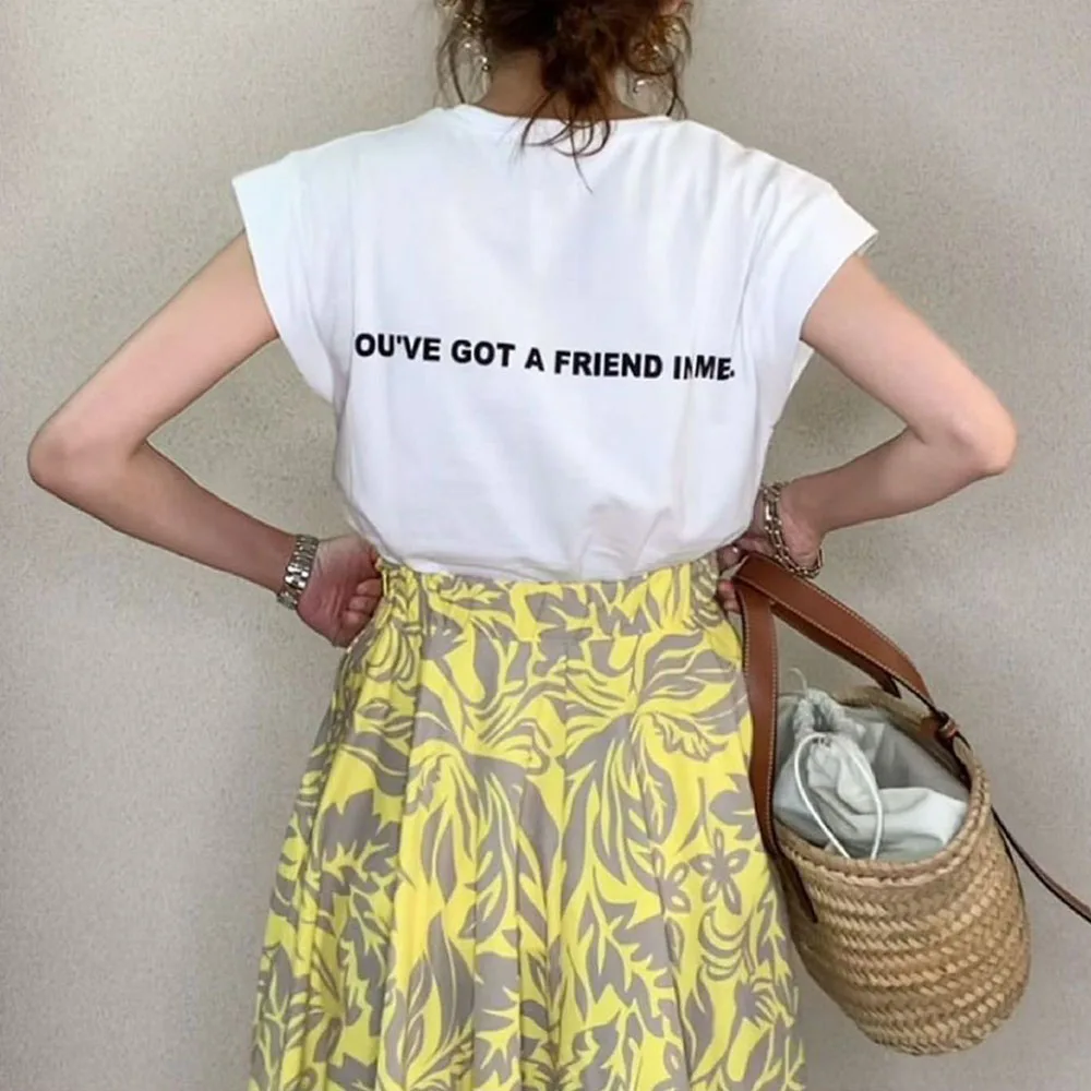 Two Piece Sets Doresuwe White T-shirt Floral Skirt Alphabet Switching Casual Ladies Fashion Round Neck A Line Skirt Pullover
Two Piece Sets Doresuwe White T-shirt Floral Skirt Alphabet Switching Casual Ladies Fashion Round Neck A Line Skirt Pullover