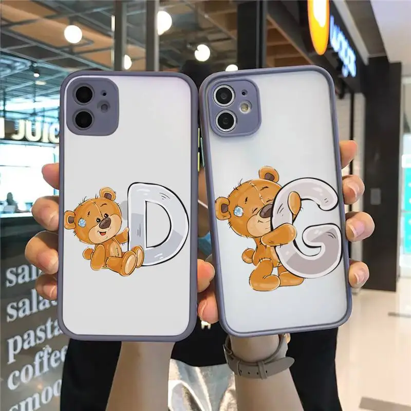 Luxury bear letters Phone Case For iPhone 12 11 Mini Pro XR XS Max 7 8 Plus X Matte transparent Gray Back Cover
Luxury bear letters Phone Case For iPhone 12 11 Mini Pro XR XS Max 7 8 Plus X Matte transparent Gray Back Cover