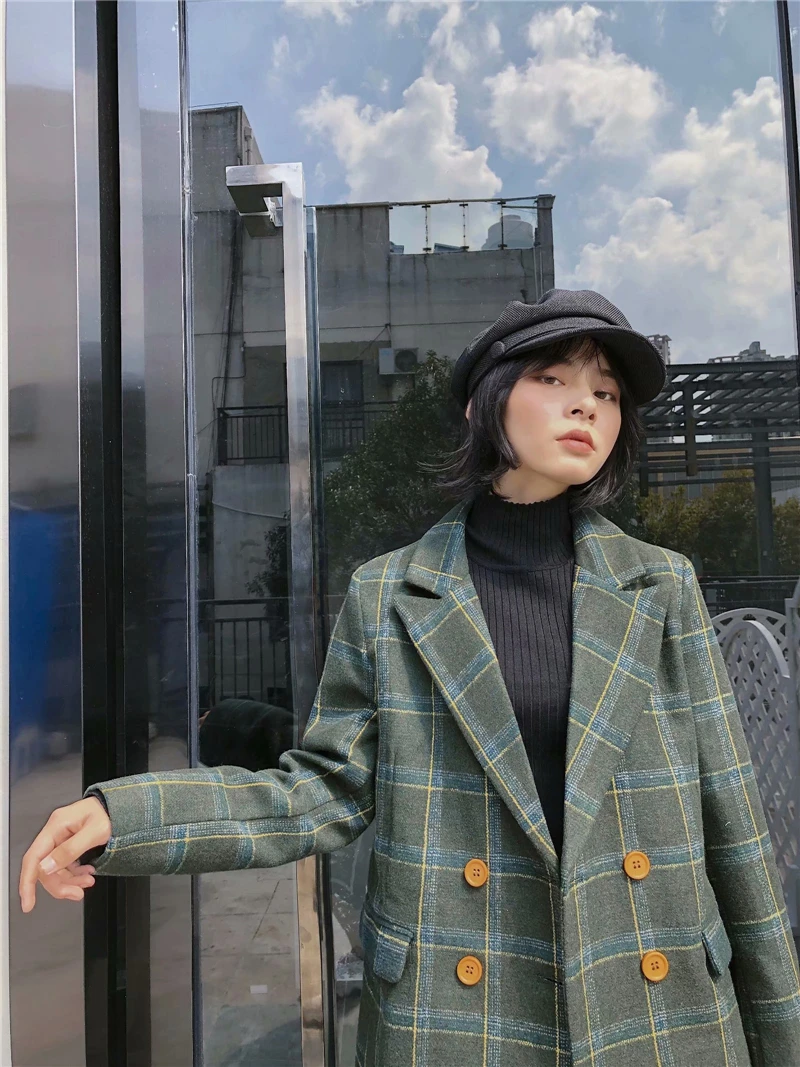 TMODA678 Za 2021 Women Green Plaid Blazer Autumn Spring Double Breasted Casual Coat Long Sleeve Loose Ladies Outerwears
TMODA678 Za 2021 Women Green Plaid Blazer Autumn Spring Double Breasted Casual Coat Long Sleeve Loose Ladies Outerwears