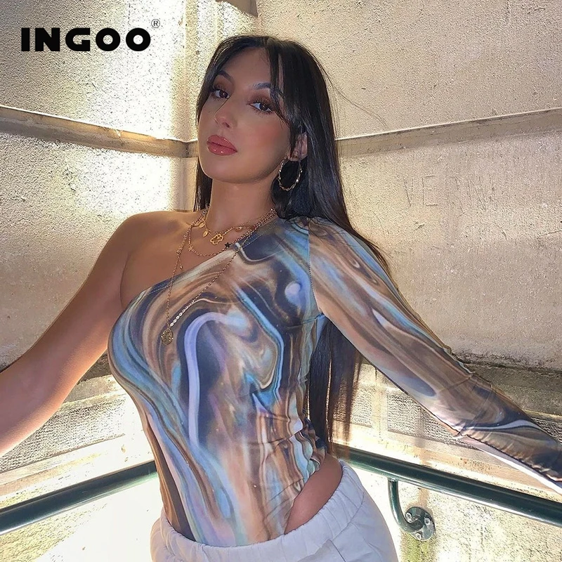 INGOO One Shoulder Sexy Bodysuits Women Long-sleeved Bodycon Printed Bodys Tops 2021 Casual One Shoulder One Piece Jumpsuit
INGOO One Shoulder Sexy Bodysuits Women Long-sleeved Bodycon Printed Bodys Tops 2021 Casual One Shoulder One Piece Jumpsuit