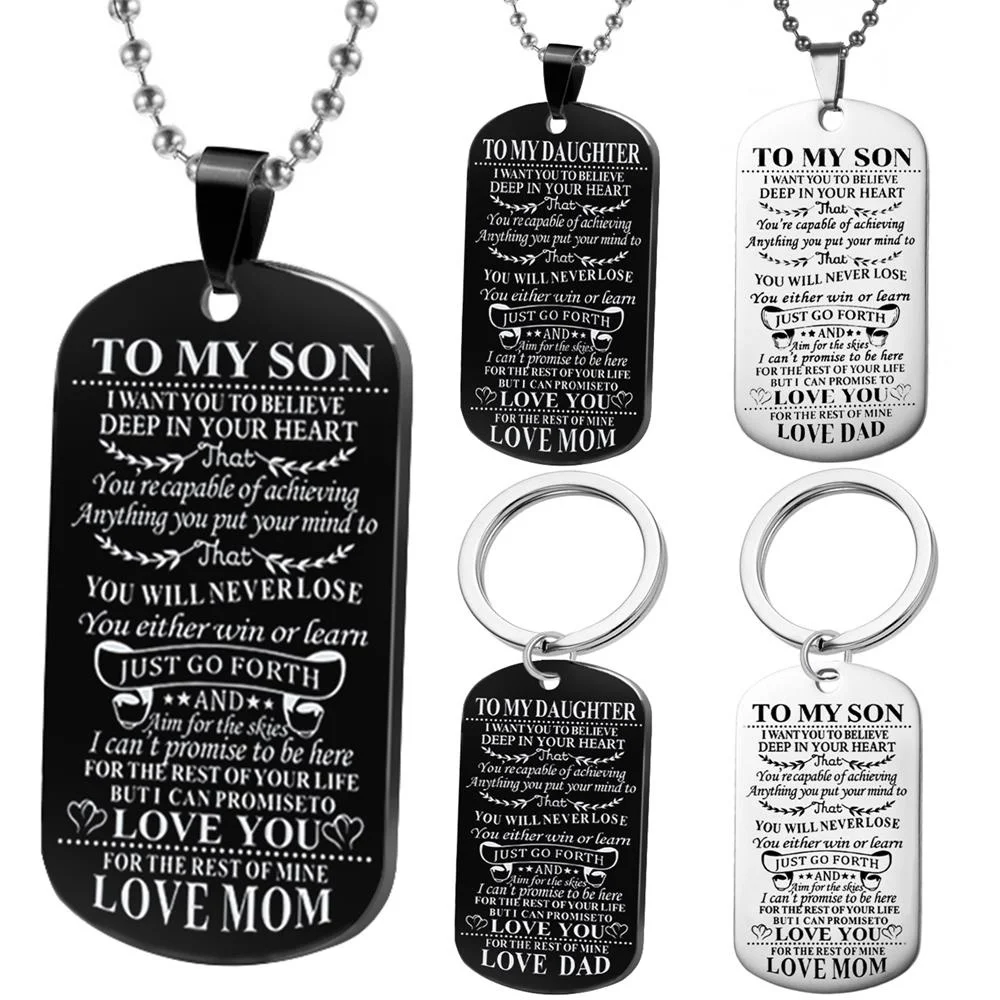 Fashion Kids Necklace To My Son Daughter Dog Tag Military Necklace Unique Wedding Graduation Birthday Gifts for Son Daughter Kid
Fashion Kids Necklace To My Son Daughter Dog Tag Military Necklace Unique Wedding Graduation Birthday Gifts for Son Daughter Kid