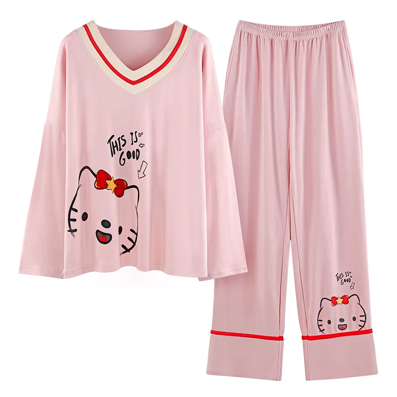 Spring and Autumn Cartoon Korean-Style Loose Cute Two-Piece Leisure Tops Pink Student Pajamas Long-Sleeve Suit
Spring and Autumn Cartoon Korean-Style Loose Cute Two-Piece Leisure Tops Pink Student Pajamas Long-Sleeve Suit