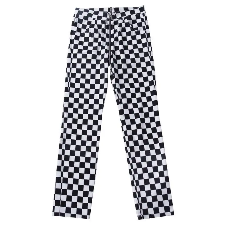 Women Fashion White and Black Plaid Long Pants Trousers Zipper Casual Slim Pants Hot Sale
Women Fashion White and Black Plaid Long Pants Trousers Zipper Casual Slim Pants Hot Sale