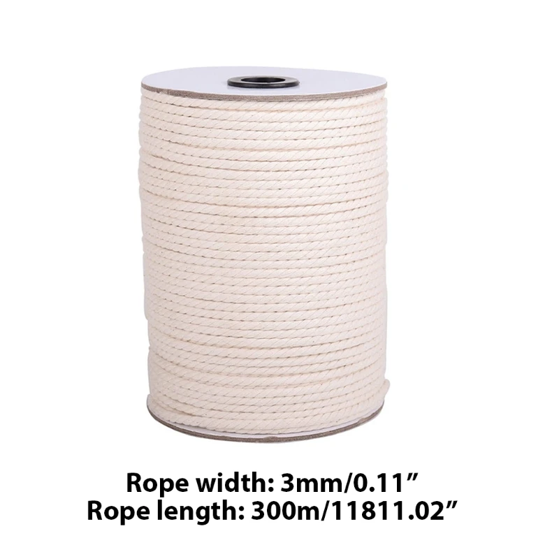 Multi-purpose Creative DIY Cotton Rope Strands Twisted Cotton Cord 3mm Natural Macrame Rope for DIY Crafts Wall Hangings
Multi-purpose Creative DIY Cotton Rope Strands Twisted Cotton Cord 3mm Natural Macrame Rope for DIY Crafts Wall Hangings