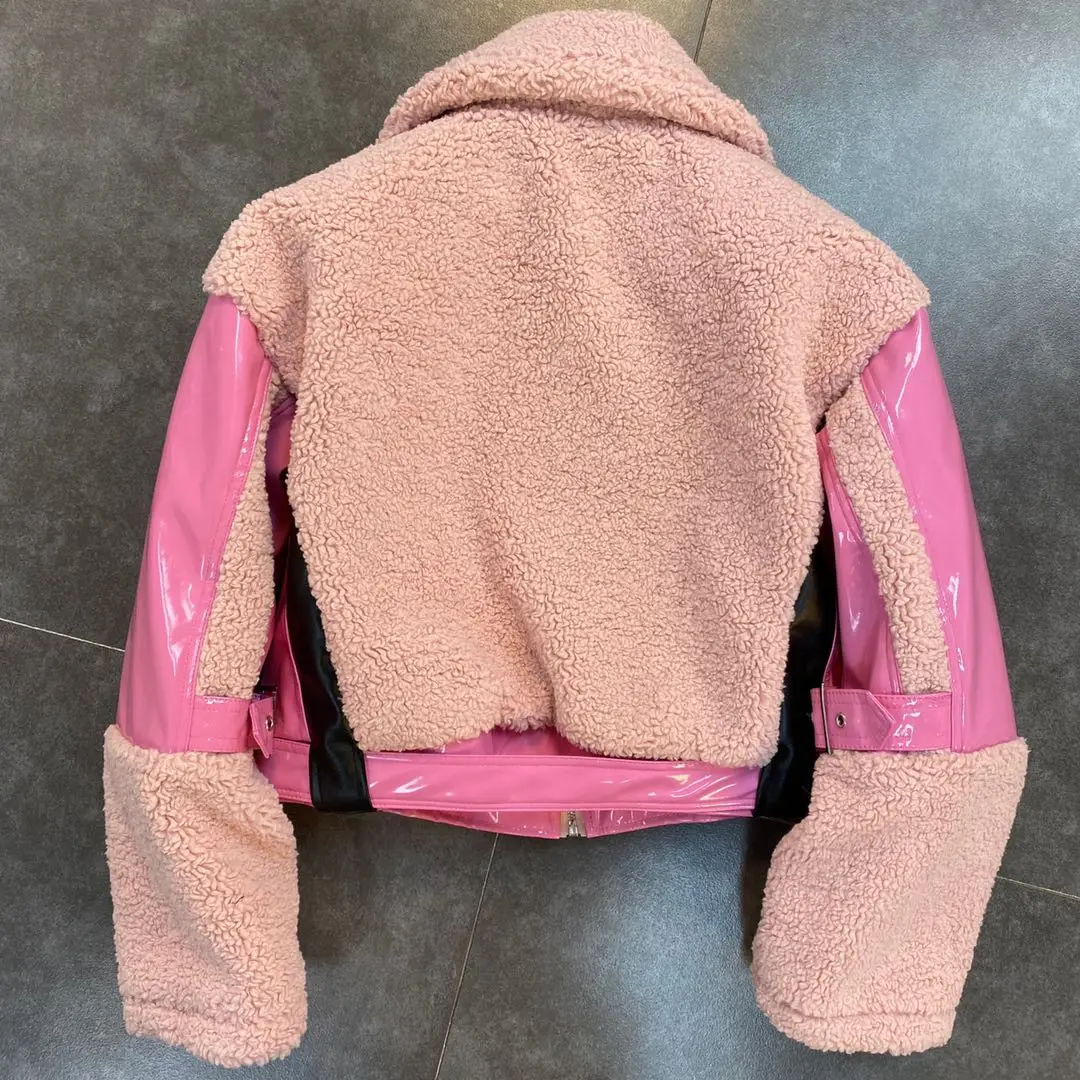 WomenCasual Vintage Faux Leather Jackets Color Matching Jackets Women Short Pink Fur Motorcycle Jacket Women 2020 New Clothes
WomenCasual Vintage Faux Leather Jackets Color Matching Jackets Women Short Pink Fur Motorcycle Jacket Women 2020 New Clothes