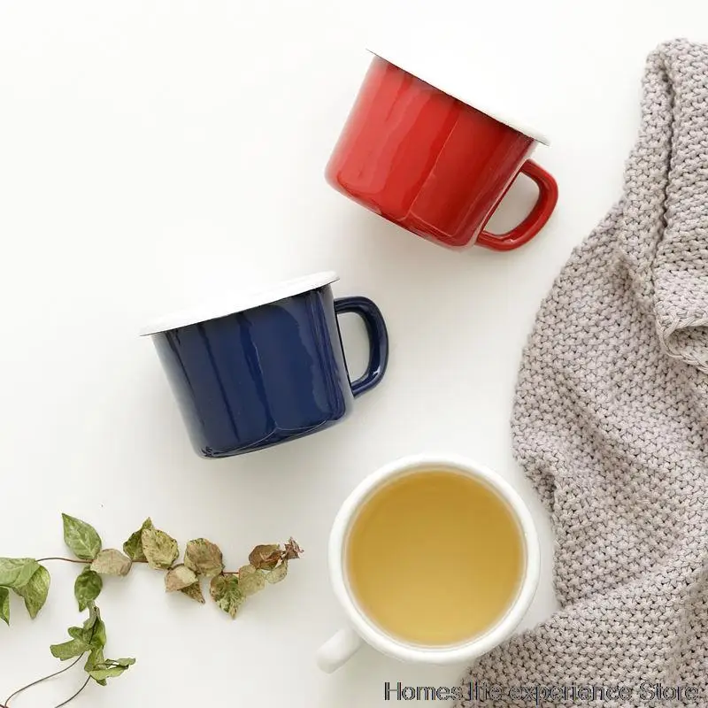 400ml Simple Thick Japanese Style Enamel Mugs Lovers Red Blue White Milk Coffee Mug Tea Cup With Lid Outdoor Travel Picnic Cups
400ml Simple Thick Japanese Style Enamel Mugs Lovers Red Blue White Milk Coffee Mug Tea Cup With Lid Outdoor Travel Picnic Cups