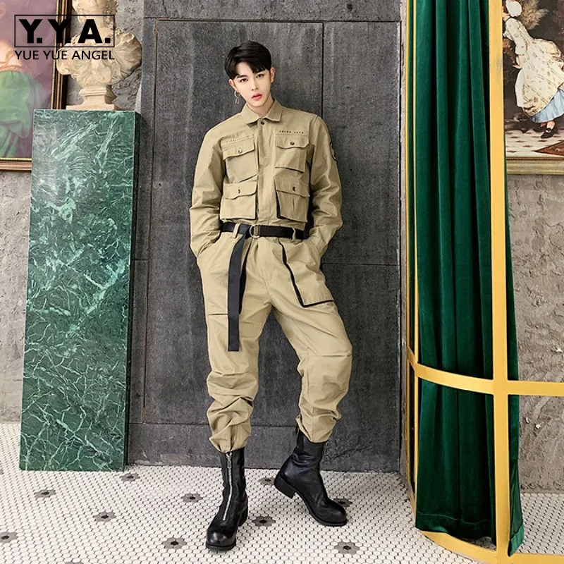Fashion Military Style Mens One Piece Jumpsuit Belted Army Green Multi Pockets Overalls Casual Hip Hop Loose Fit Cargo Pants
Fashion Military Style Mens One Piece Jumpsuit Belted Army Green Multi Pockets Overalls Casual Hip Hop Loose Fit Cargo Pants