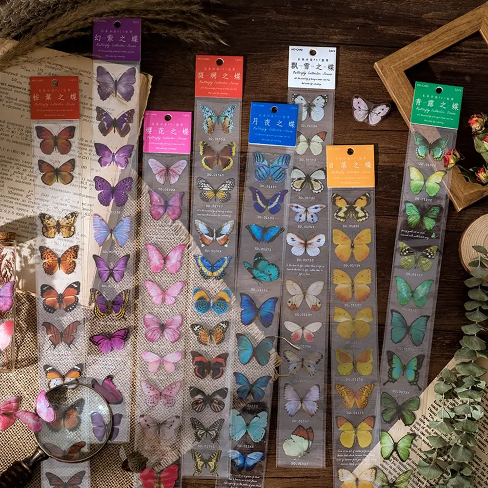8 Designs Separate Tape Hand Account Long Strip Transparent Butterfly Stickers Vintage Butterfly Collector Series
8 Designs Separate Tape Hand Account Long Strip Transparent Butterfly Stickers Vintage Butterfly Collector Series