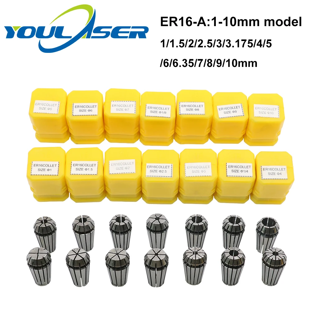14Pcs CNC Spindle ER16 Collet Chuck Set 1-10mm Type-A for CNC Milling Lather Tool Holder
14Pcs CNC Spindle ER16 Collet Chuck Set 1-10mm Type-A for CNC Milling Lather Tool Holder