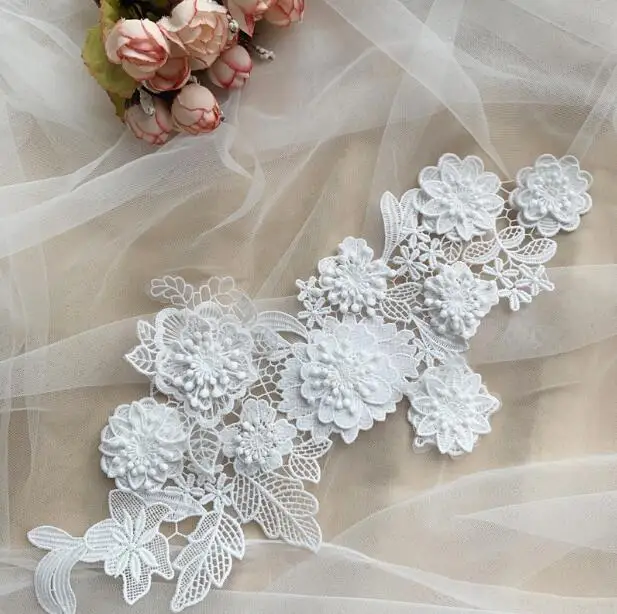 1Pair 3D Organza Lace Applique Bridal Veil Lace Trims Lace Collar Wedding Dress Accessories Sewing on Floral Patches Appliques
1Pair 3D Organza Lace Applique Bridal Veil Lace Trims Lace Collar Wedding Dress Accessories Sewing on Floral Patches Appliques