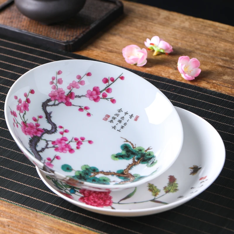 8inch Jingdezhen Ceramic Dinner Plate Chinese Bone China Round Food Plates Fruit Cake Snack Tray Kitchen Porcelain Utensils Gift
8inch Jingdezhen Ceramic Dinner Plate Chinese Bone China Round Food Plates Fruit Cake Snack Tray Kitchen Porcelain Utensils Gift