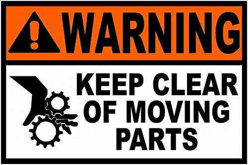 Warning Keep Clear of Moving Parts Notice Sign Danger Safety Parking Road Tin Sign 12x16
Warning Keep Clear of Moving Parts Notice Sign Danger Safety Parking Road Tin Sign 12x16