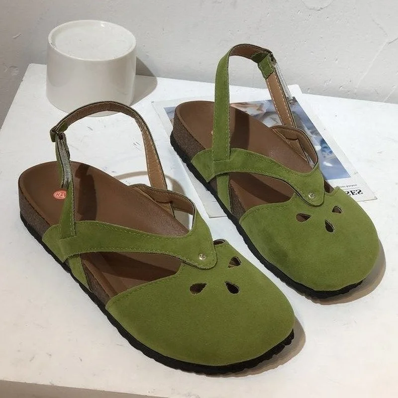 Large size rear empty Baotou sandals women 2021 summer new style European and American fashion simple flat sandals women 
Large size rear empty Baotou sandals women 2021 summer new style European and American fashion simple flat sandals women