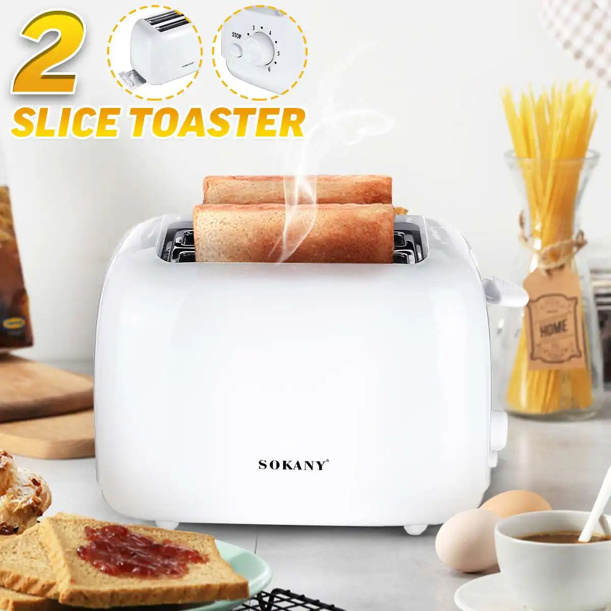 700W Toaster With 2 Slices Slot Automatic Warm Multifunctional Breakfast Bread baking Machine 6-speed Baking Toast Maker Toaster
700W Toaster With 2 Slices Slot Automatic Warm Multifunctional Breakfast Bread baking Machine 6-speed Baking Toast Maker Toaster