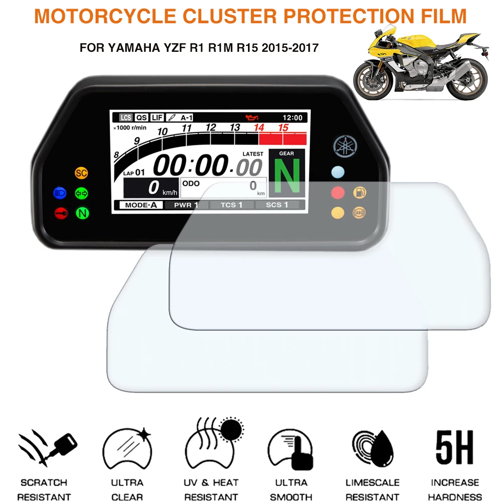 Motorcycle Cluster Scratch Protection Film For YAMAHA YZF-R1 R1M R-15 2015-2017 Dashboard Instrument Speedometer Screen Sticker
Motorcycle Cluster Scratch Protection Film For YAMAHA YZF-R1 R1M R-15 2015-2017 Dashboard Instrument Speedometer Screen Sticker