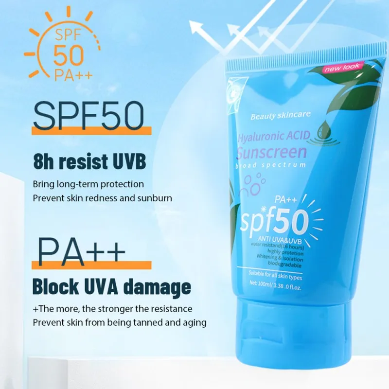Hyaluronic Acid Sunscreen Spf 50 Body Skin Moisture Sunblock Smooth Skin Sun Screens Lotion 100ml For Body Facial Sunscreen
Hyaluronic Acid Sunscreen Spf 50 Body Skin Moisture Sunblock Smooth Skin Sun Screens Lotion 100ml For Body Facial Sunscreen