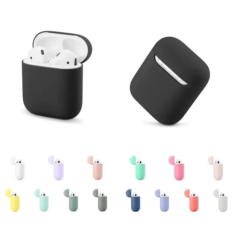 Kjoew силиконовый чехол для Airpods 2/1 аксессуары наушников мягкий милый бампер Защита