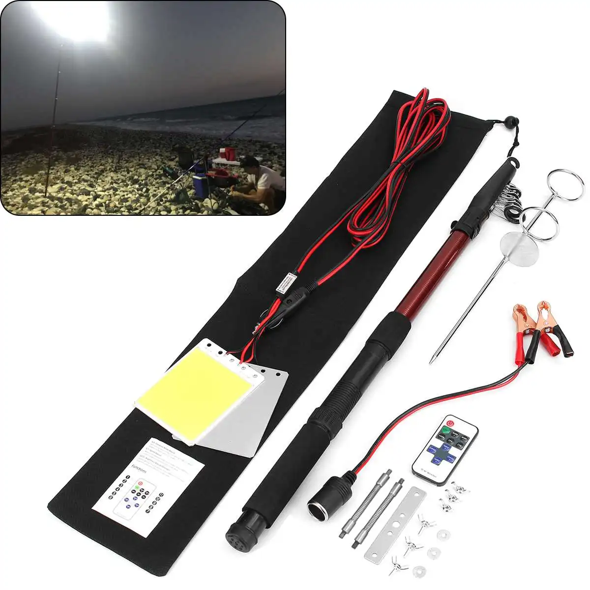 Lantern Remote Control Adjustable Telescopic LED Fishing Rod Light Outdoor Camping Hiking BBQ Travel Lamp Road Feeder 3.75M 12V
Lantern Remote Control Adjustable Telescopic LED Fishing Rod Light Outdoor Camping Hiking BBQ Travel Lamp Road Feeder 3.75M 12V