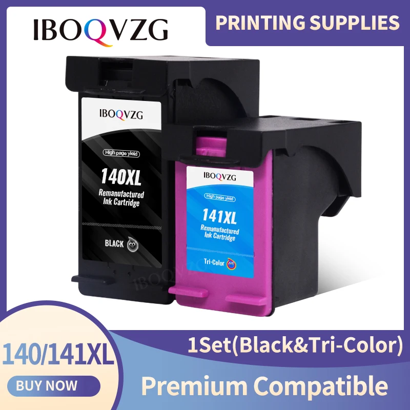 

IBOQVZG 140XL 141XL Refilled Ink Cartridge Replacement for HP 140 141 Photosmart C4283 C4583 C4483 C5283 D5363 Deskjet D4263