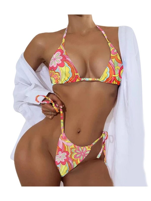 Ladies Bikini Split Swimsuit Summer Set Adult Flower Print Halter Lace Sexy Halter Swimsuit 2021Youth Simple Fashion High Street
Ladies Bikini Split Swimsuit Summer Set Adult Flower Print Halter Lace Sexy Halter Swimsuit 2021Youth Simple Fashion High Street