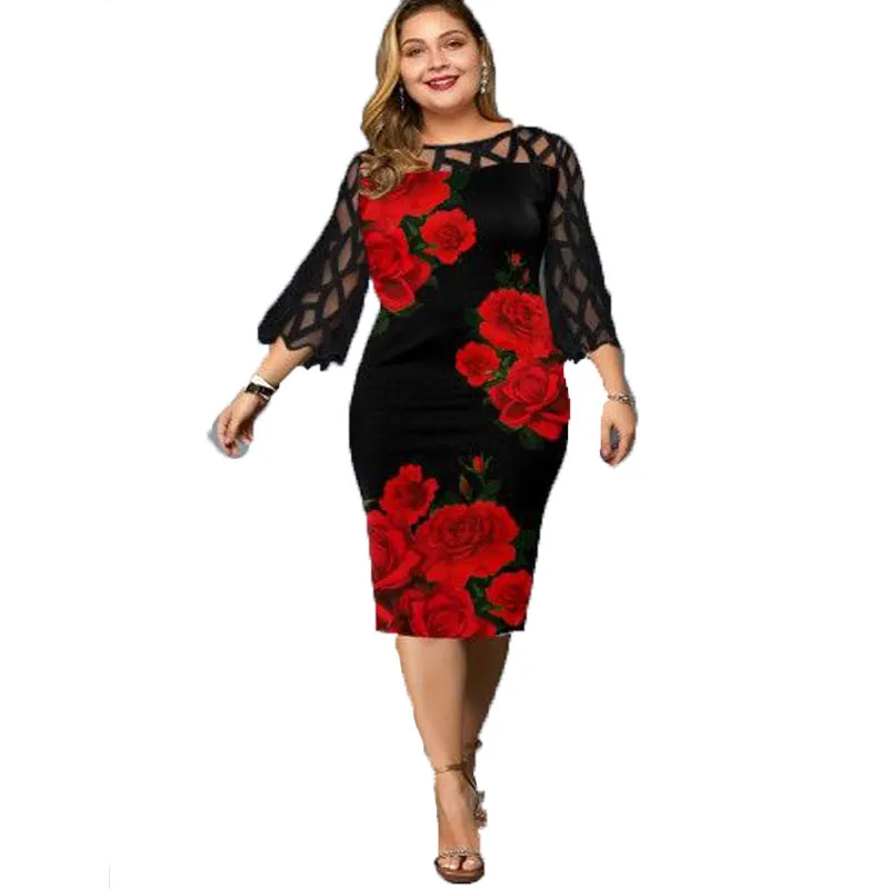 New woman fashion Dresses Slim bodycon Dresses Printed Rose Half Sleeve A line Dresses Vestidos
New woman fashion Dresses Slim bodycon Dresses Printed Rose Half Sleeve A line Dresses Vestidos